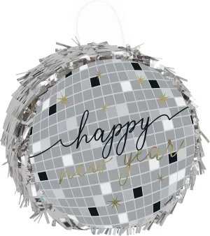 Unique Silver Disco Ball Mini Pinata, 7" - 1 Count | Fun & Eye-Catching Party Accessory