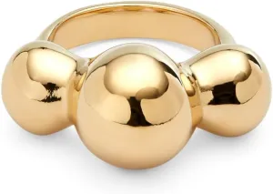 Uno de 50 Modern Triple Bubble Statement Ring, 18K Gold-Plated, Bold Spherical Design