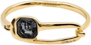 UNOde50 Crystal Statement Bracelet, 18K Gold-Plated, Black Faceted Crystal, Handcrafted in Spain, SER EXPRESIVA