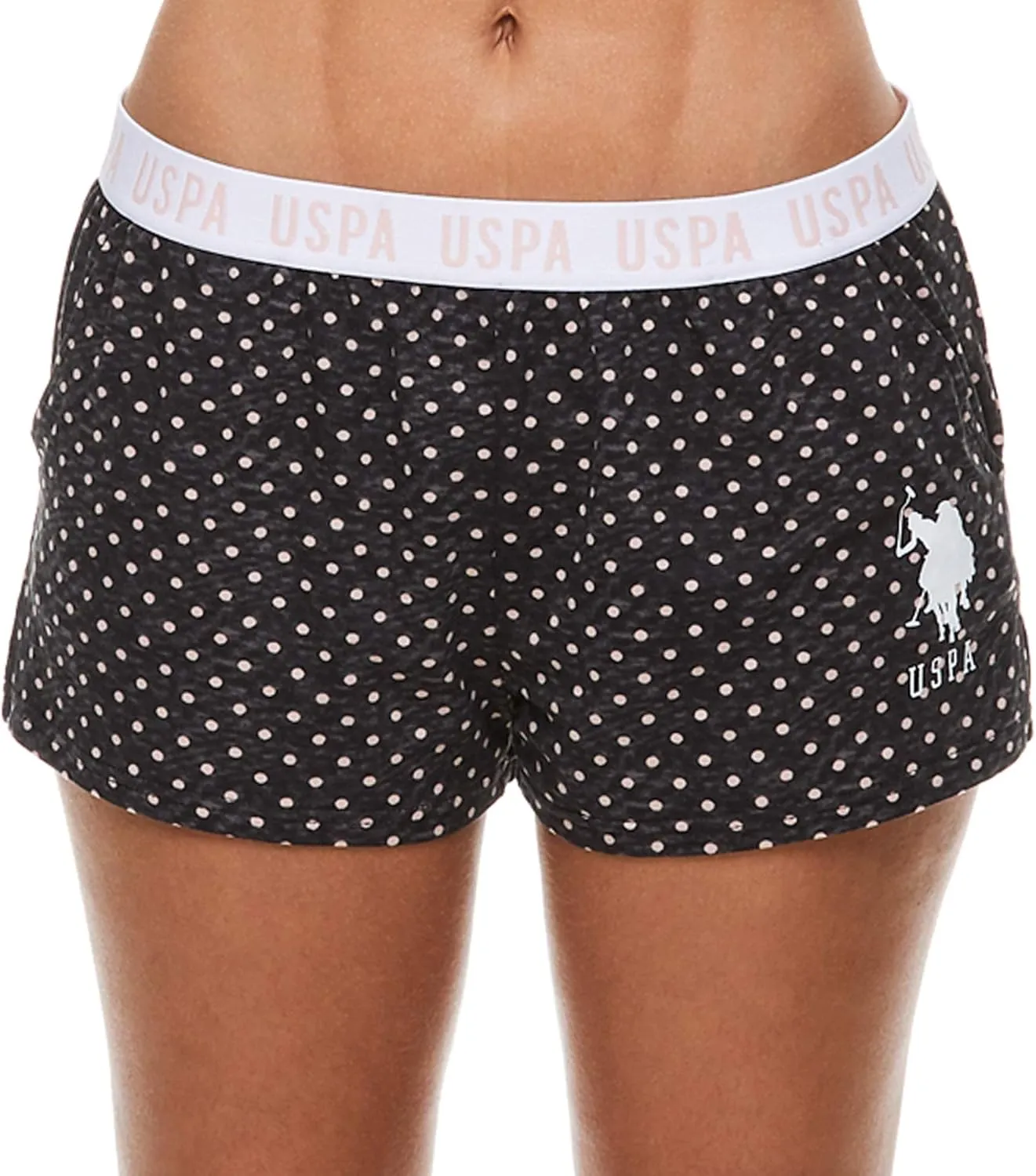 U.S. Polo Assn. Womens 3 Pack Elastic Waistband Pajama Sleep Shorts-Lounge