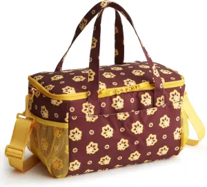 Vera Bradley Recycled Lighten Up Cooler, Burgundy and Gold Bandana Paisley