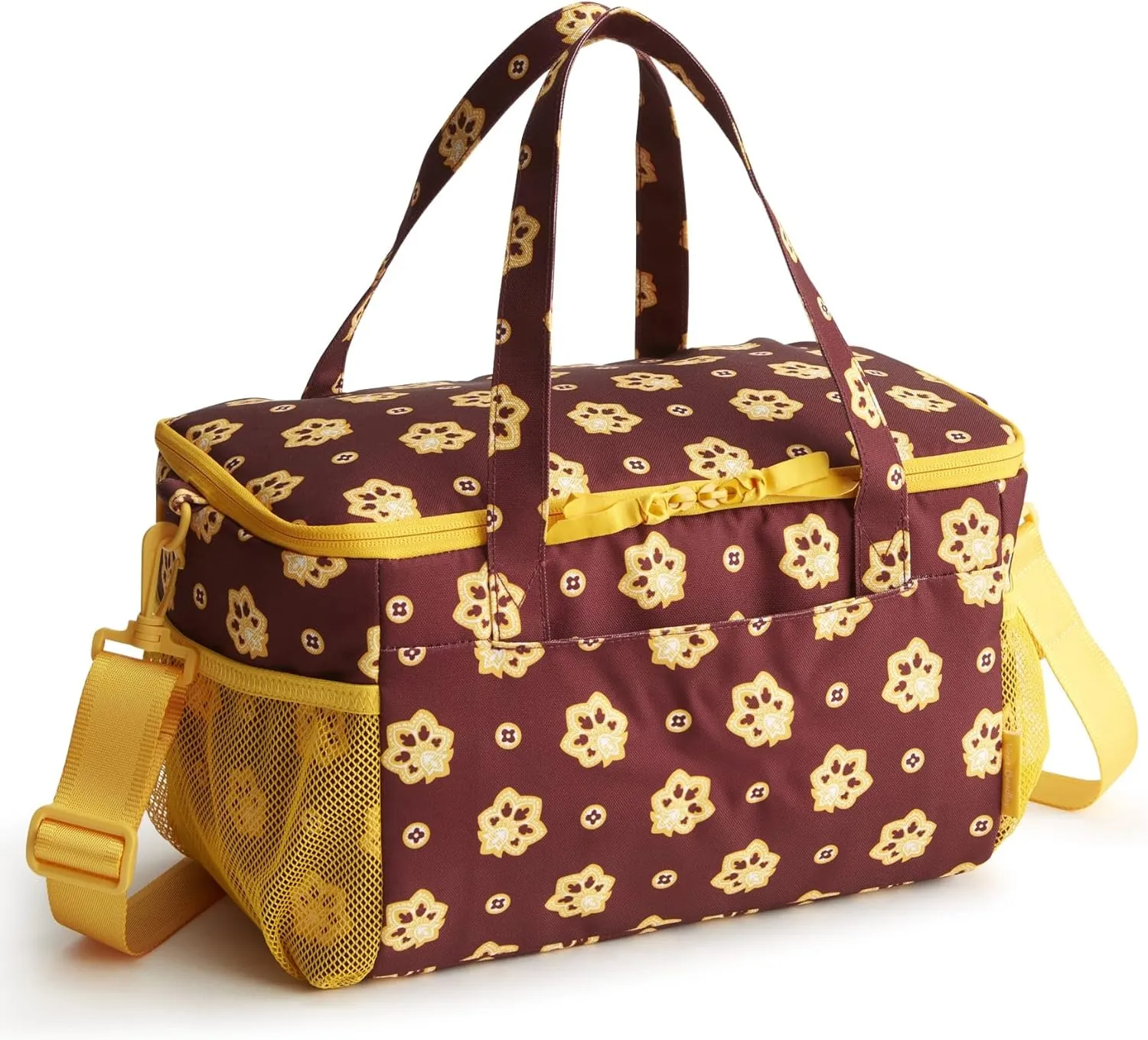 Vera Bradley Recycled Lighten Up Cooler, Burgundy and Gold Bandana Paisley