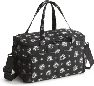 Vera Bradley Recycled Lighten Up Cooler, Silver and Black Bandana Paisley