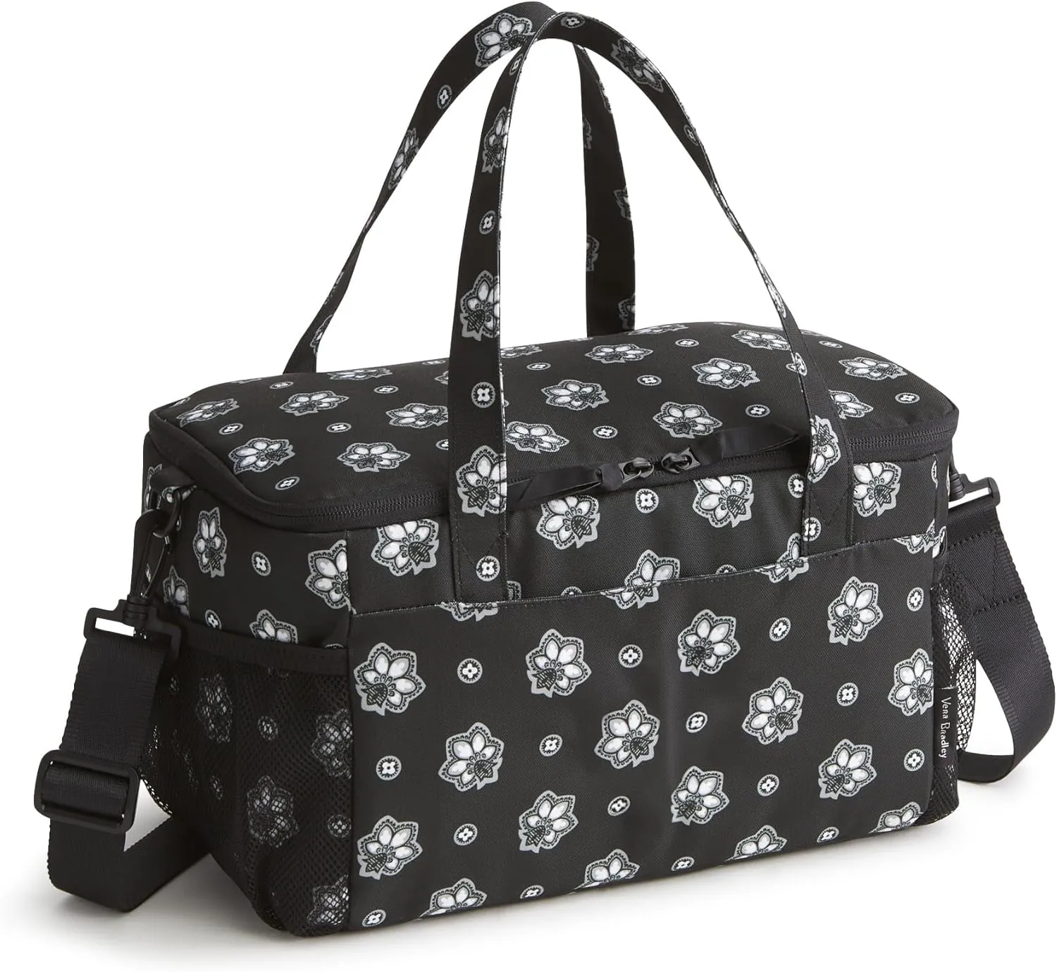 Vera Bradley Recycled Lighten Up Cooler, Silver and Black Bandana Paisley