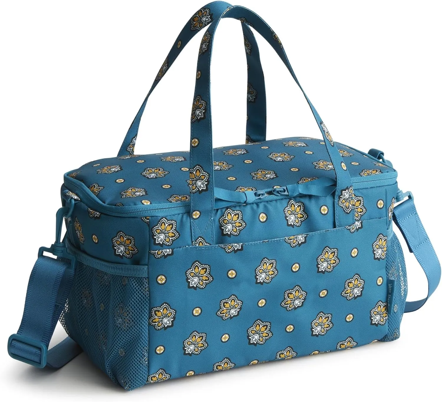 Vera Bradley Recycled Lighten Up Cooler, Teal and Gold Bandana Paisley