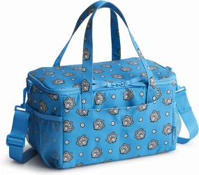 Vera Bradley Recycled Lighten Up Cooler, Blue and Silver Bandana Paisley