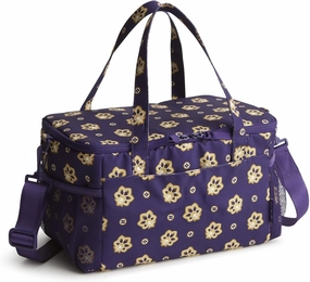 Vera Bradley Recycled Lighten Up Cooler, Navy Purple and Gold Bandana Paisley
