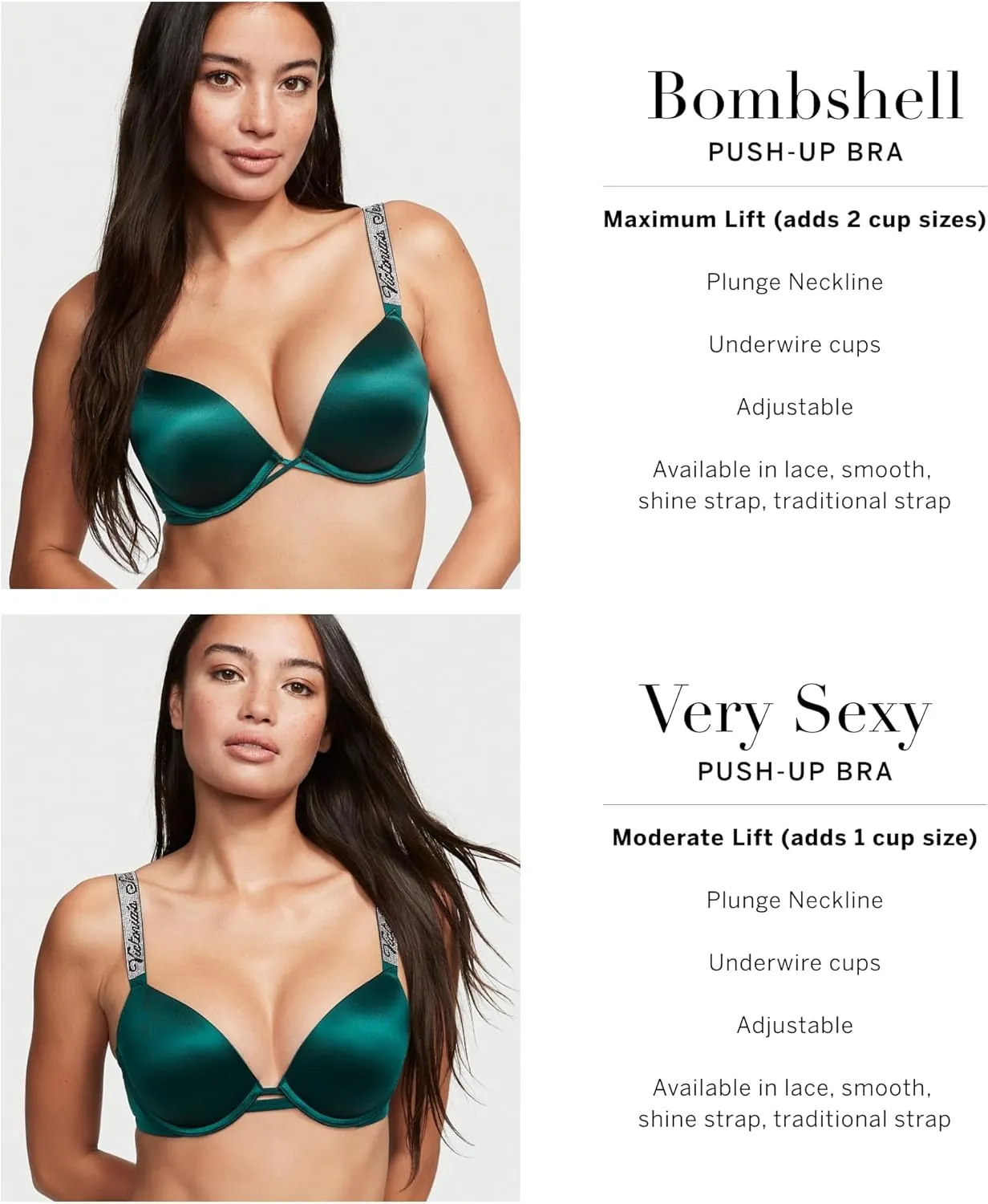 Victoria's Secret Shine Strap Push Up Bra, Bras for Women (32A-38DDD)