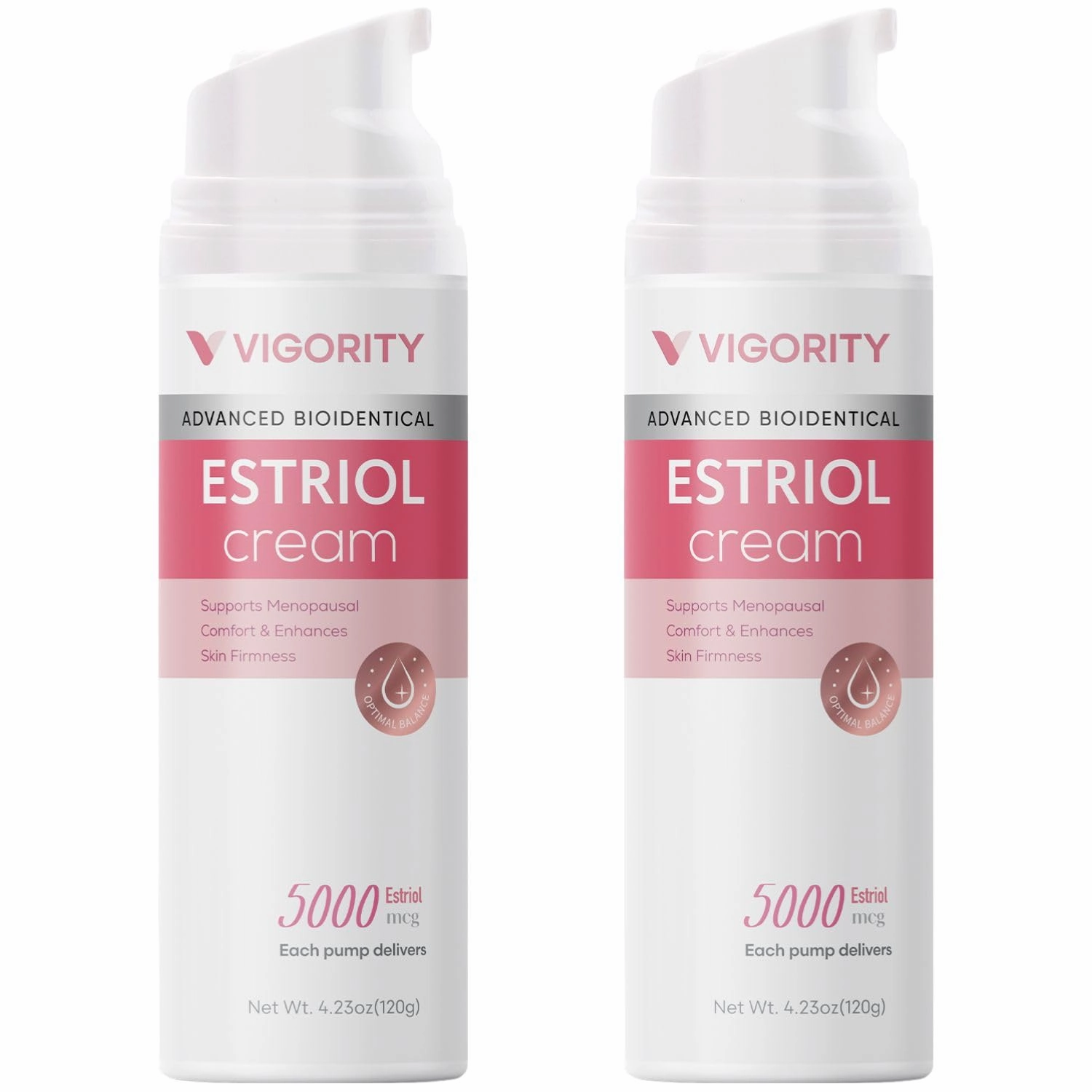 Vigority Estriol Face Cream for Women: Natural Bioidentical Estrogen Cream with Wild Yam - For Menopause Relief, Hormone Balance & Skin Firmness (4.25 Ounce (Pack of 2))