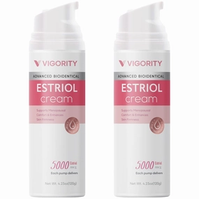 Vigority Estriol Face Cream for Women: Natural Bioidentical Estrogen Cream with Wild Yam - For Menopause Relief, Hormone Balance & Skin Firmness (4.25 Ounce (Pack of 2))