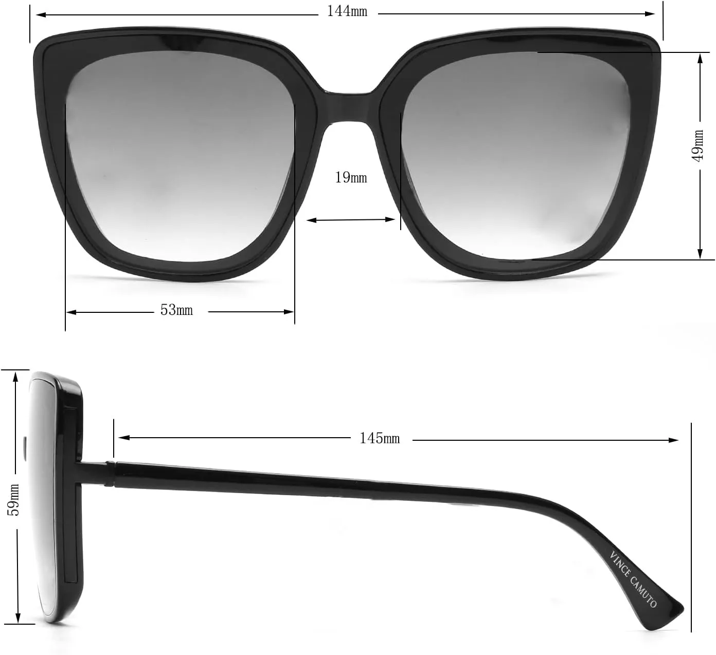 Vince Camuto Women's Glamorous 100% UV Protective Square Sunglasses