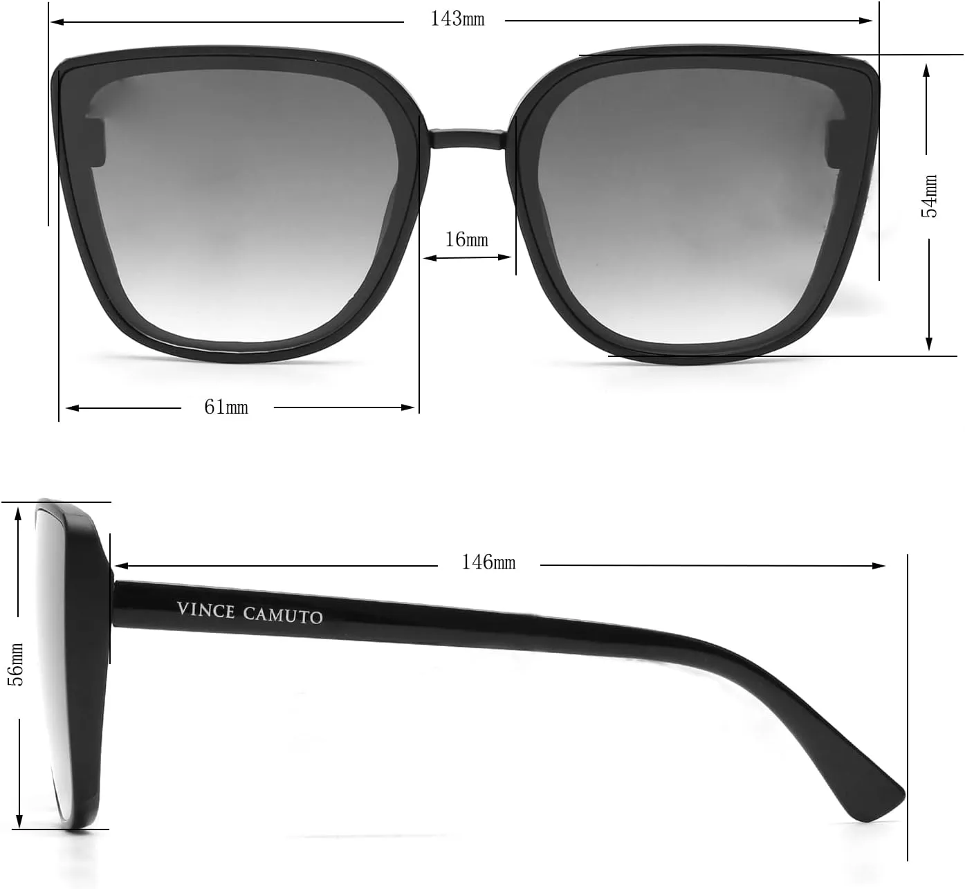 Vince Camuto Women's Glamorous 100% UV Protective Square Sunglasses