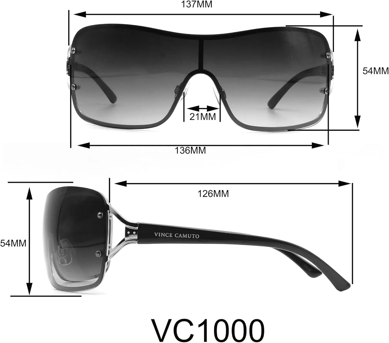 Vince Camuto Women's Glamorous 100% UV Protective Square Sunglasses