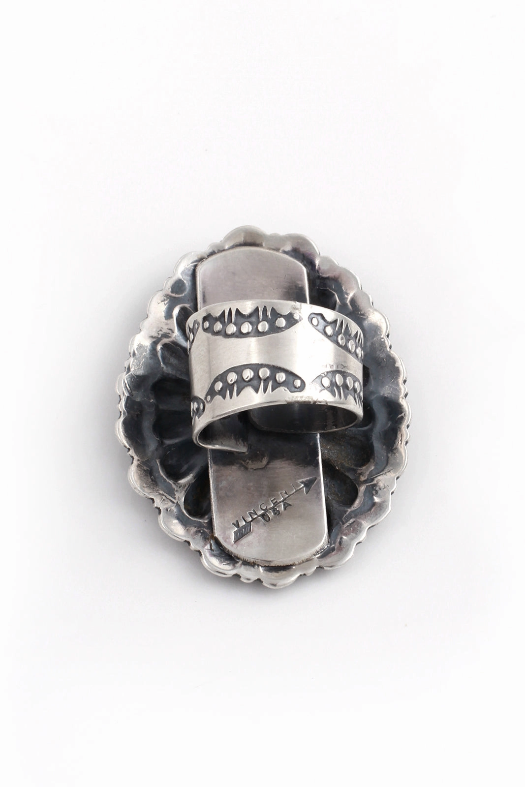 Vincent Platero Sterling Silver Repousse Ring (Size 7)
