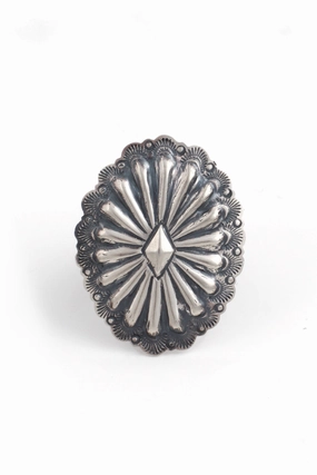 Vincent Platero Sterling Silver Repousse Ring (Size 7)