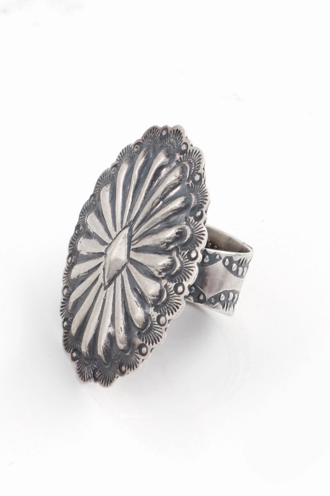 Vincent Platero Sterling Silver Repousse Ring (Size 7)