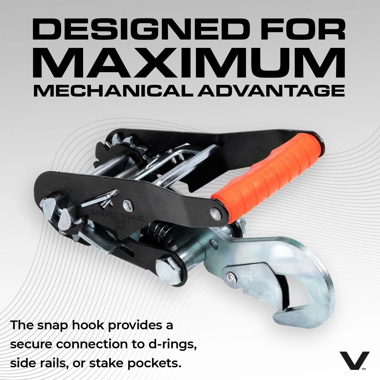 VULCAN Car Tie Down with Snap Hooks - Lasso Style - 2 Inch x 96 Inch, 4 Pack - Silver Series - 3,300 Pound Safe Working Load