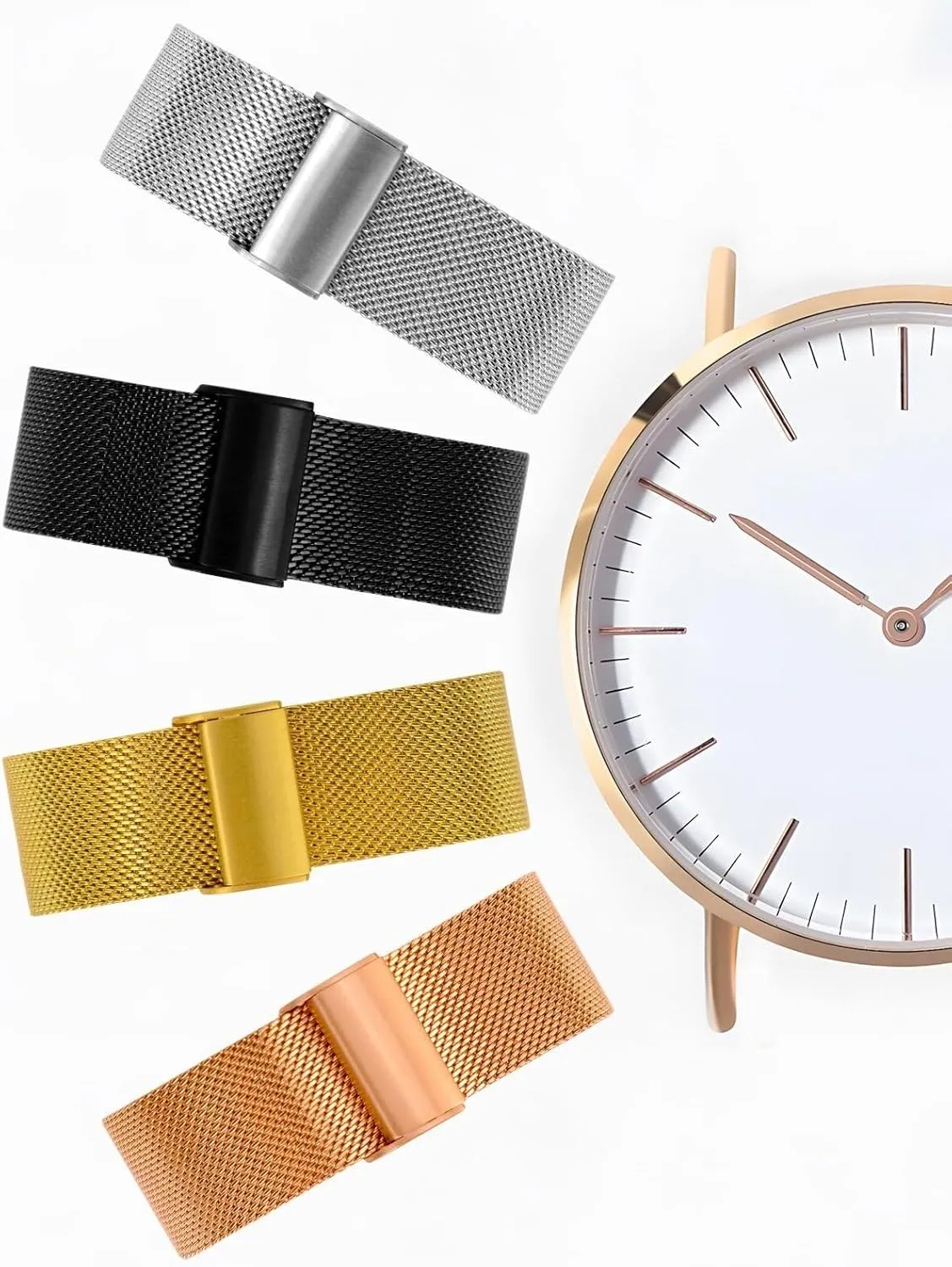 Watch Band Metal Quick Release Watch Bands for Men Women Stainless Steel Smart Watches Strap Bracelet Replacement 18mm 20mm 22mm