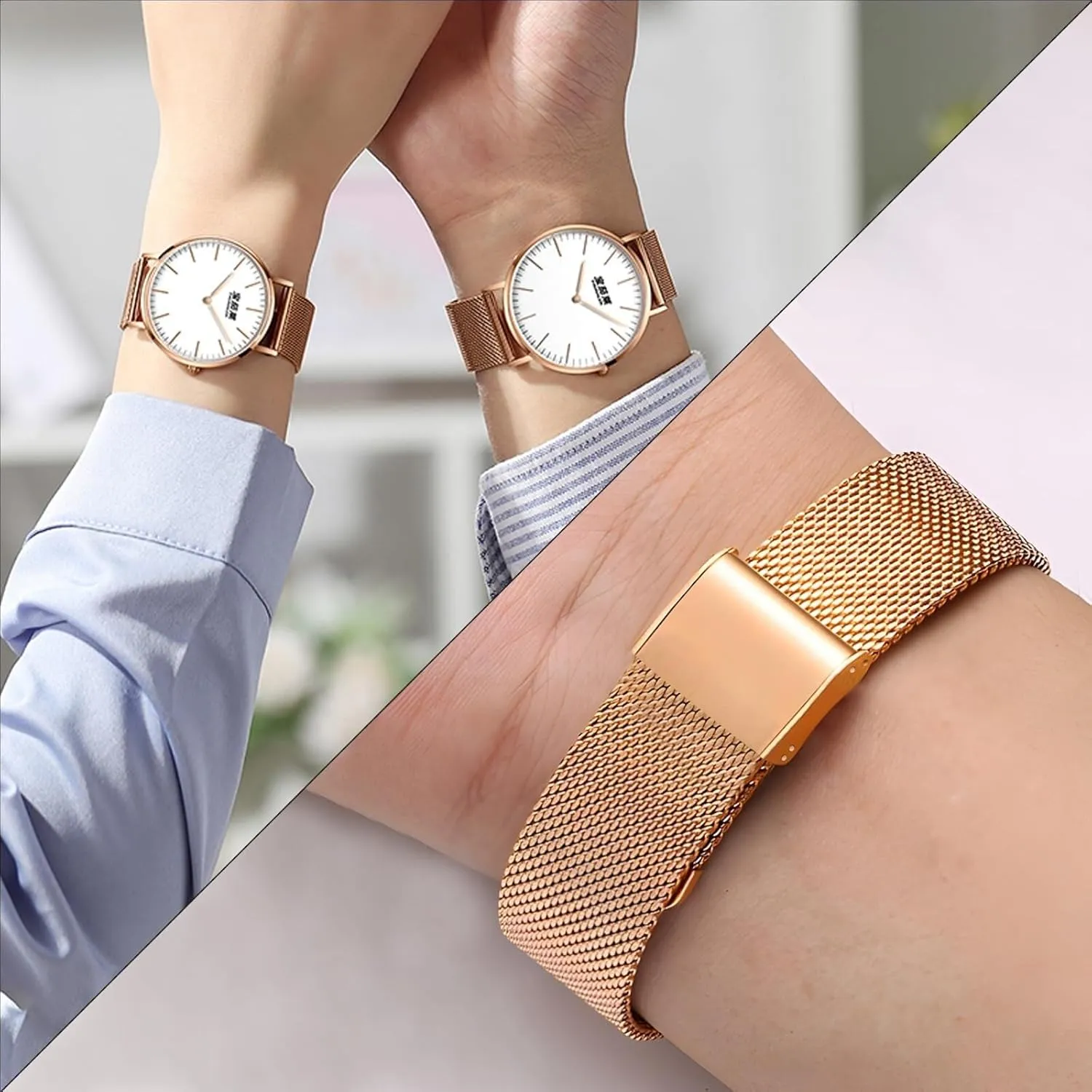 Watch Band Metal Quick Release Watch Bands for Men Women Stainless Steel Smart Watches Strap Bracelet Replacement 18mm 20mm 22mm