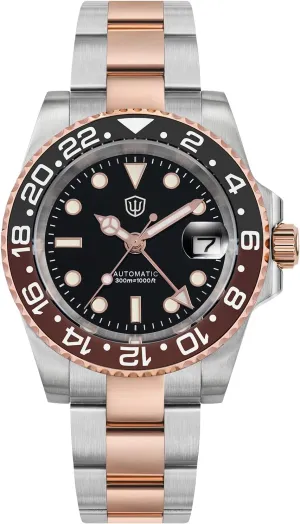watchdives GMT Watches for Men, WD16760 Sub Dive Watch NH34 Automatic Wristwatch 40mm Ceramic Bezel Sapphire Crystal 300M Waterproof