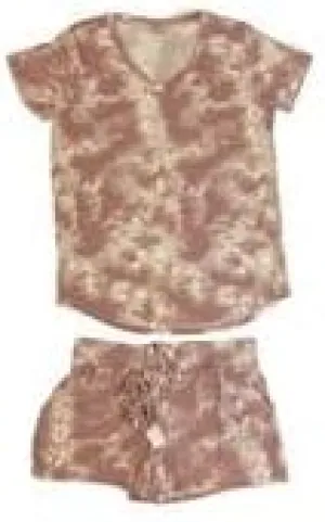 Wildfox Ladies 3 Piece Short Set (as1, alpha, m, regular, regular, Pink Tie Dye)