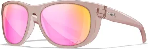 Wiley X WX Weekender Active Crystal Blush Womens Captivate Polarized Rose Gold Mirror Sunglasses, UV Eye Protection and Safety For Outdoor Sports Prescription Ready