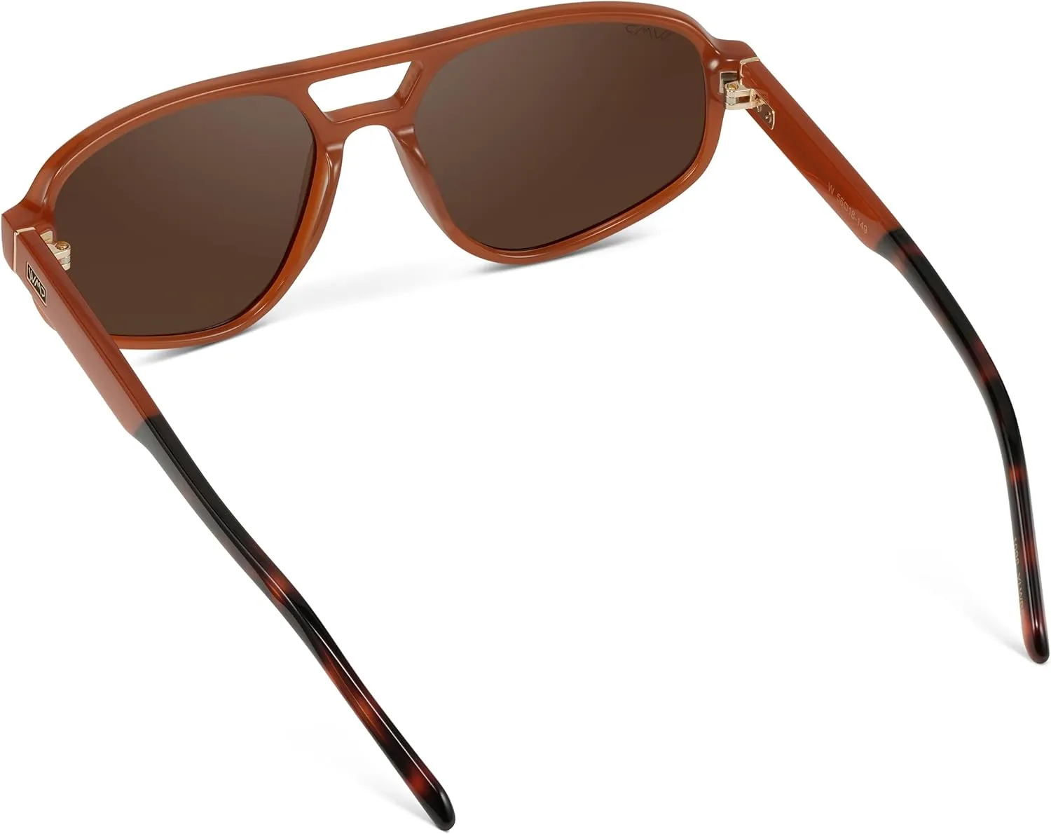WMP Eyewear - Women’s Retro Double Bridge Aviator Sunglasses with Polarized Lenses, Lightweight Frame, & Full UV Protection
