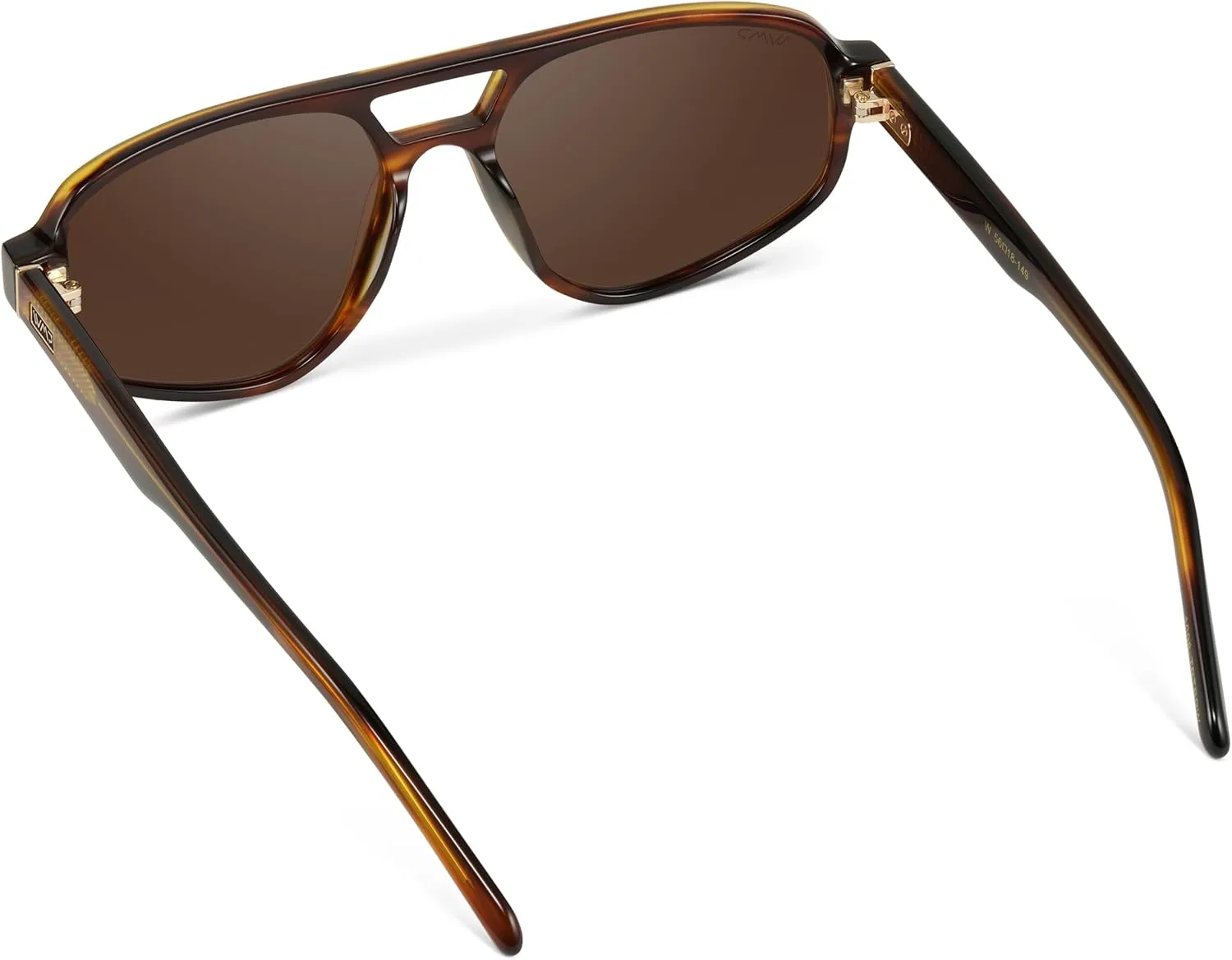 WMP Eyewear - Women’s Retro Double Bridge Aviator Sunglasses with Polarized Lenses, Lightweight Frame, & Full UV Protection