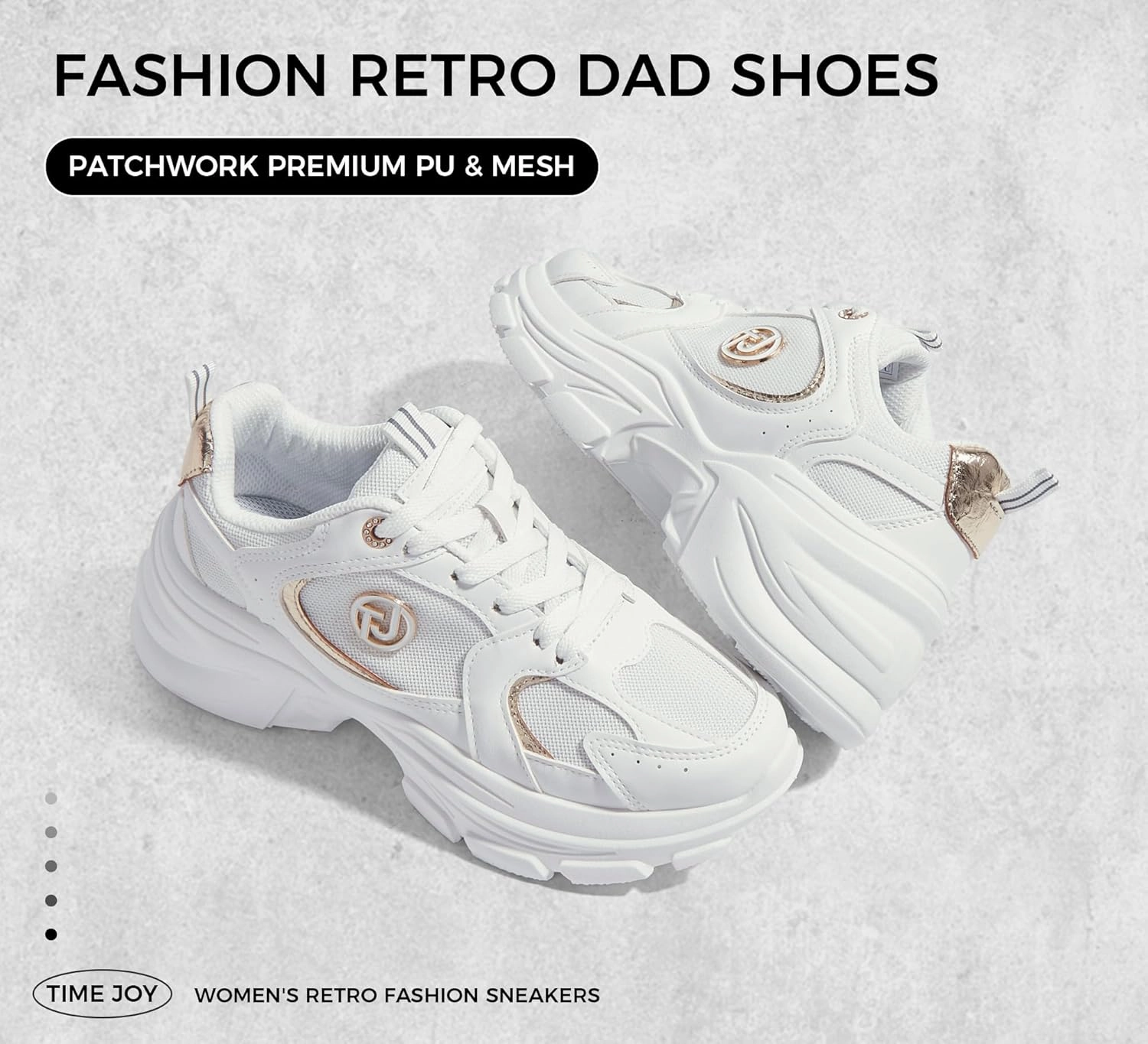 Women's Chunky Platform Sneakers Retro Dad Shoes with Recyclable Material Insole Anti-Slip Rubber Sole & Lightweight Cushion for Casual, Streetwear & Daily Outfits