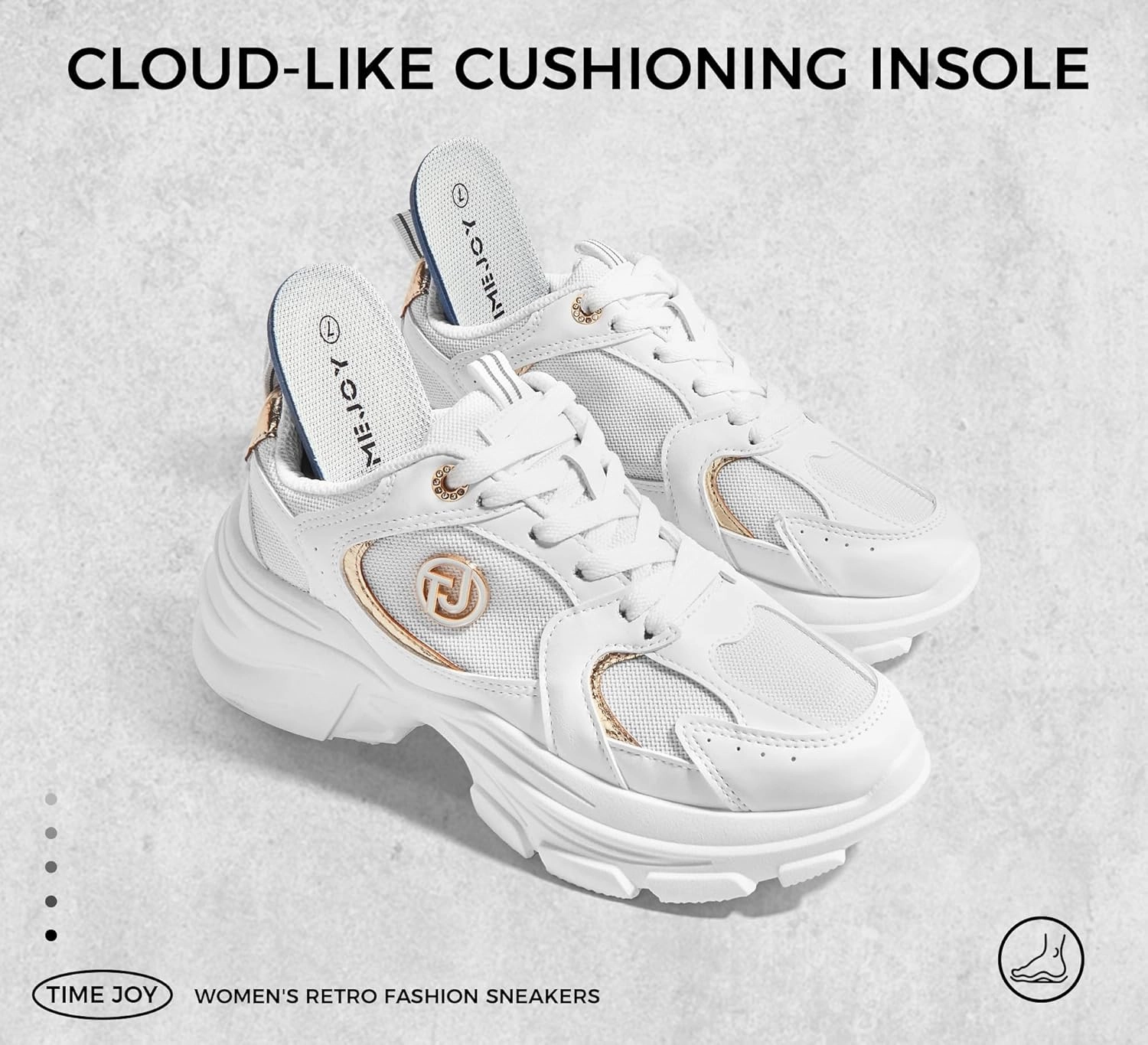 Women's Chunky Platform Sneakers Retro Dad Shoes with Recyclable Material Insole Anti-Slip Rubber Sole & Lightweight Cushion for Casual, Streetwear & Daily Outfits