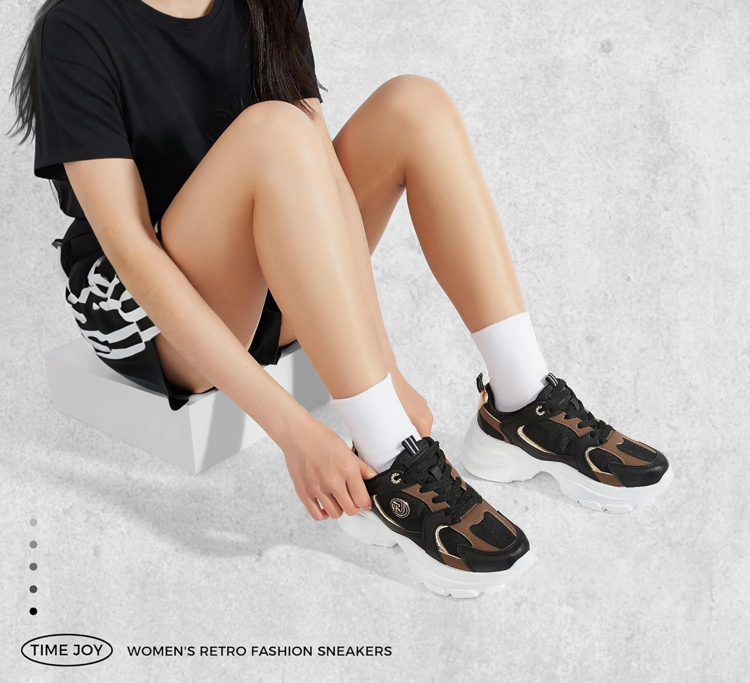 Women's Chunky Platform Sneakers Retro Dad Shoes with Recyclable Material Insole Anti-Slip Rubber Sole & Lightweight Cushion for Casual, Streetwear & Daily Outfits