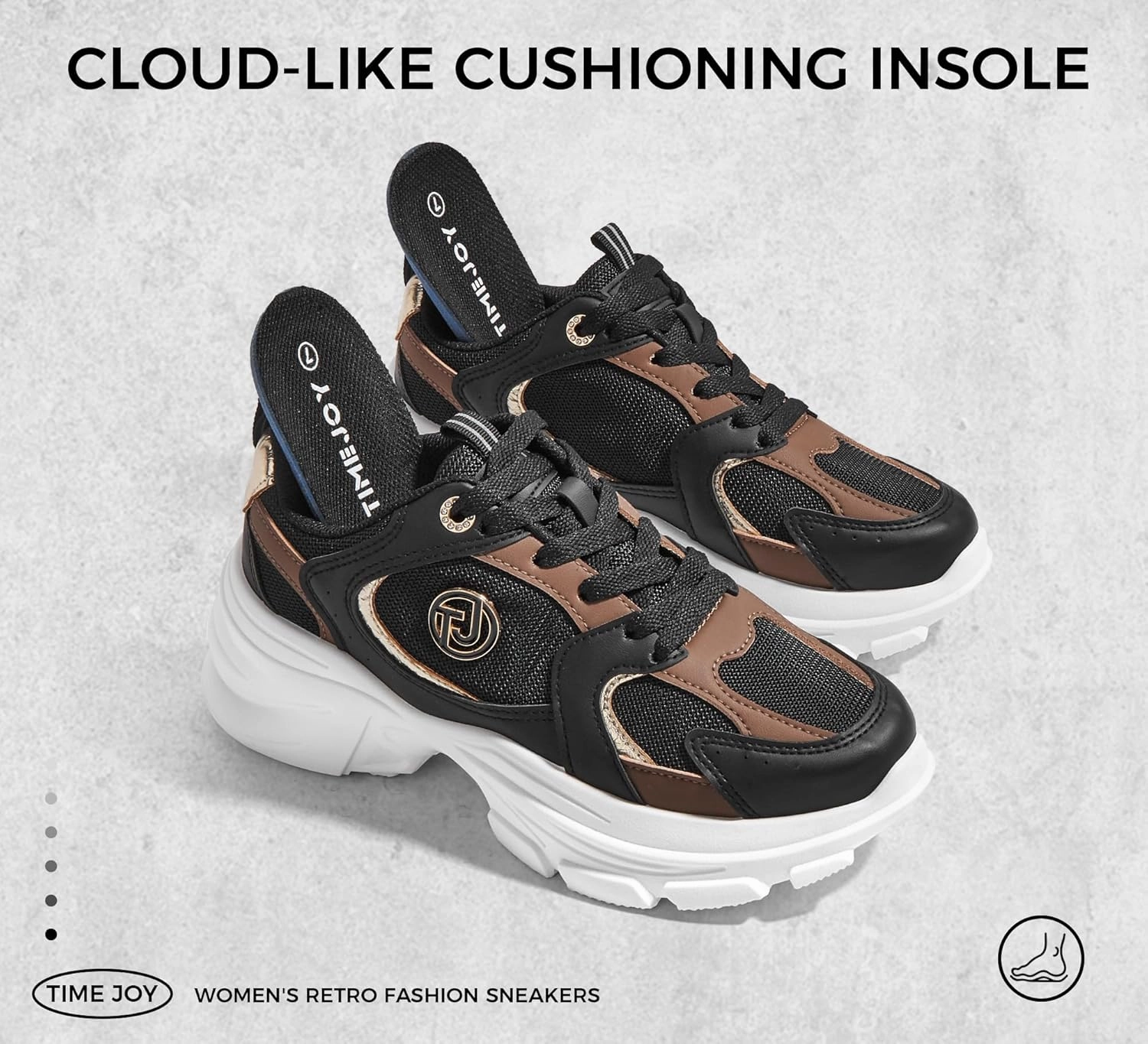 Women's Chunky Platform Sneakers Retro Dad Shoes with Recyclable Material Insole Anti-Slip Rubber Sole & Lightweight Cushion for Casual, Streetwear & Daily Outfits