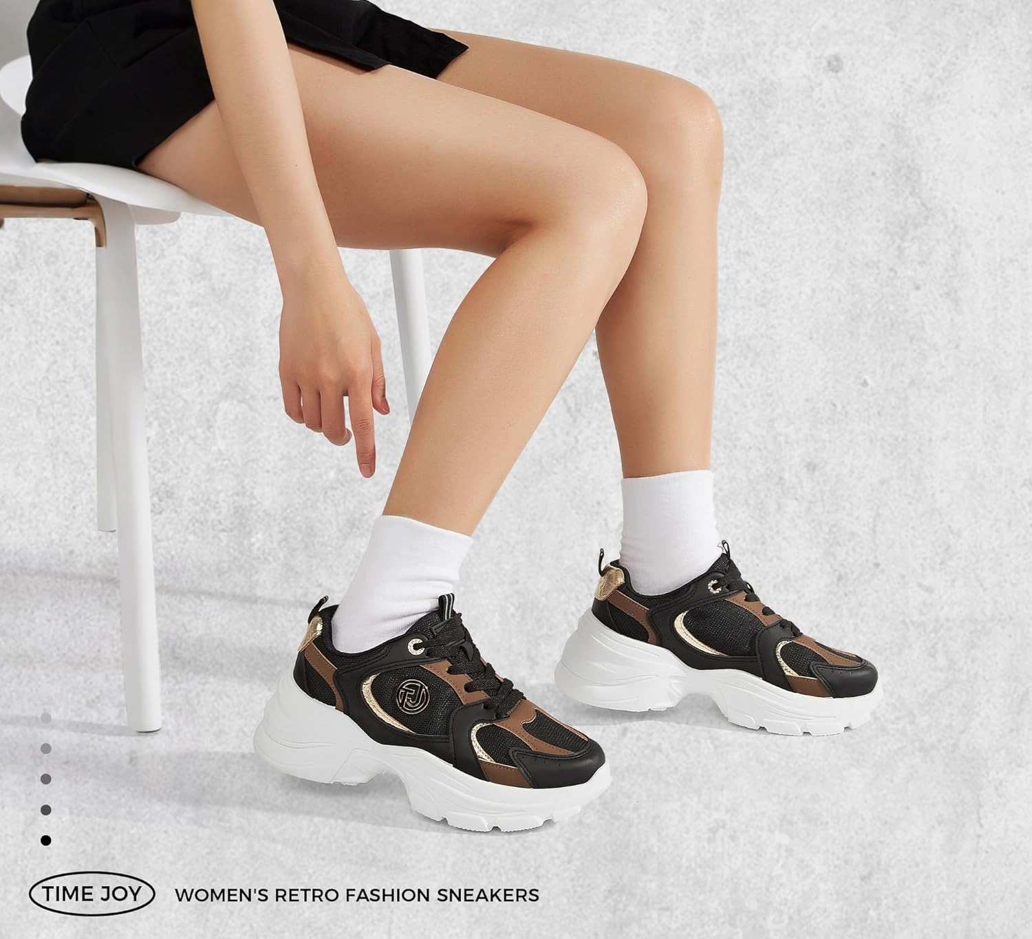 Women's Chunky Platform Sneakers Retro Dad Shoes with Recyclable Material Insole Anti-Slip Rubber Sole & Lightweight Cushion for Casual, Streetwear & Daily Outfits
