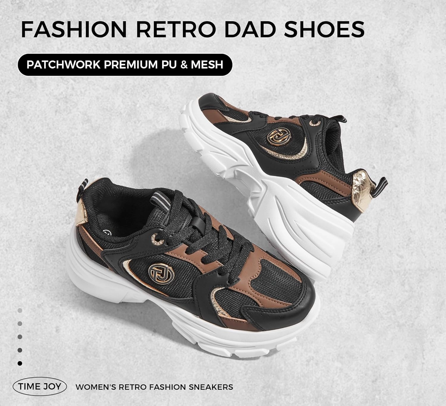 Women's Chunky Platform Sneakers Retro Dad Shoes with Recyclable Material Insole Anti-Slip Rubber Sole & Lightweight Cushion for Casual, Streetwear & Daily Outfits