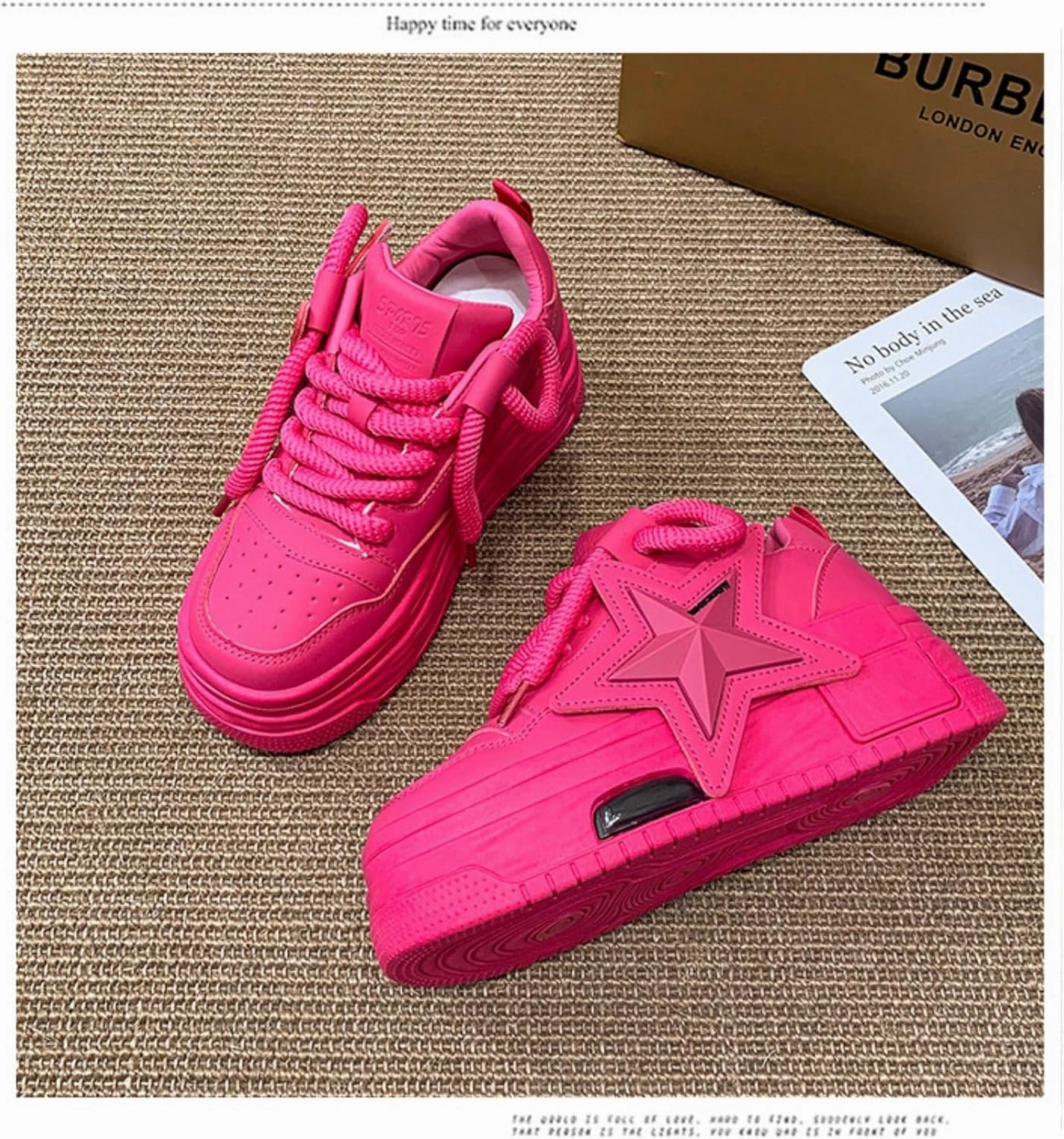 Women's Sneakers Exaggerated Star Chunky Platform Bold Retro Streetwear Shoes Thick Sole Y2K Fashion Daily Outfits