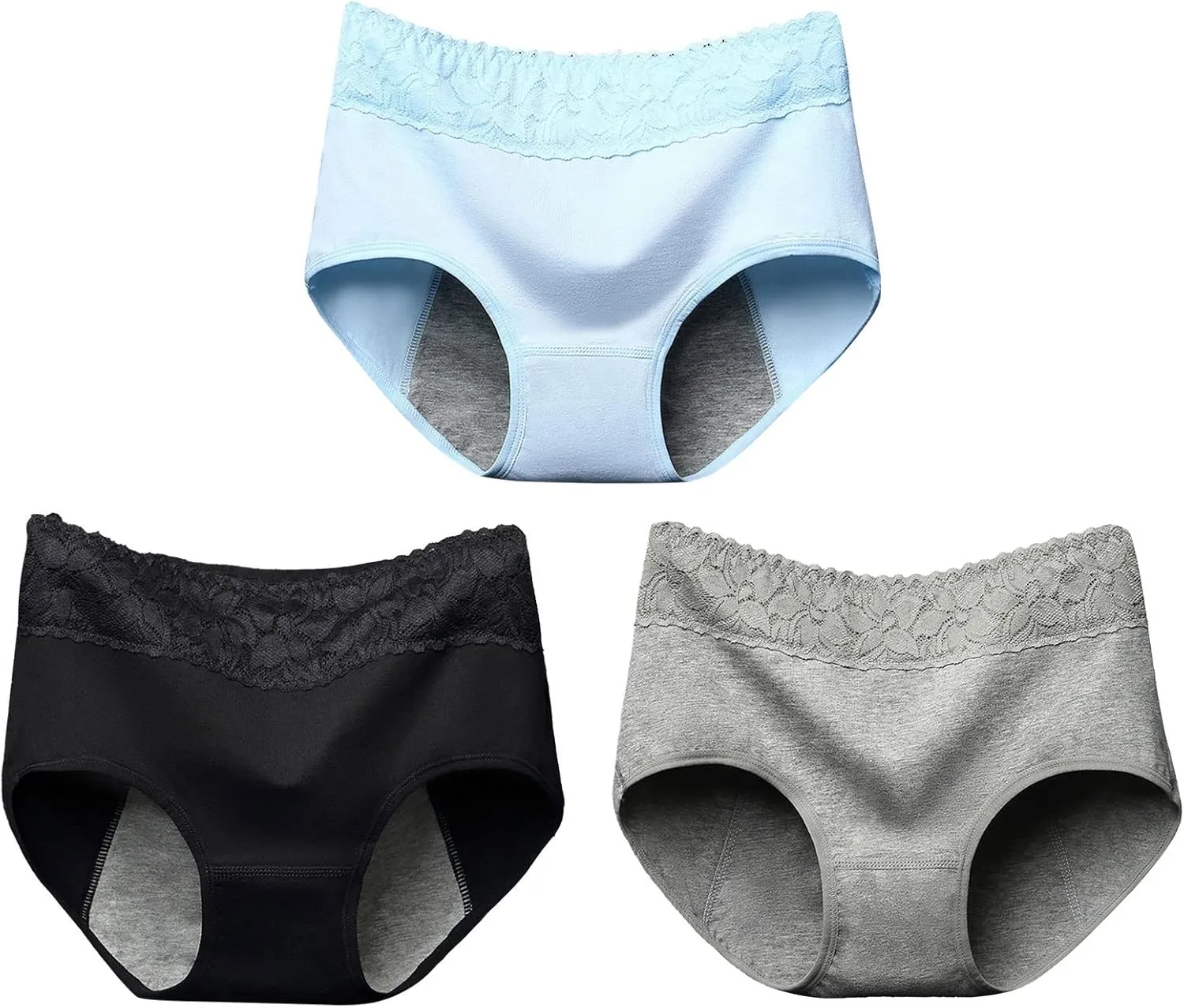 Women's 3 Pieces Cotton Panties,Full Coverage Mid Waisted Seamless Hipster Brief,Comfort Flex Fit No Show Brief