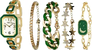 Women's Rectangle Watch and Bracelet Set, Women's Bracelet Watch Set，Gifts for Women