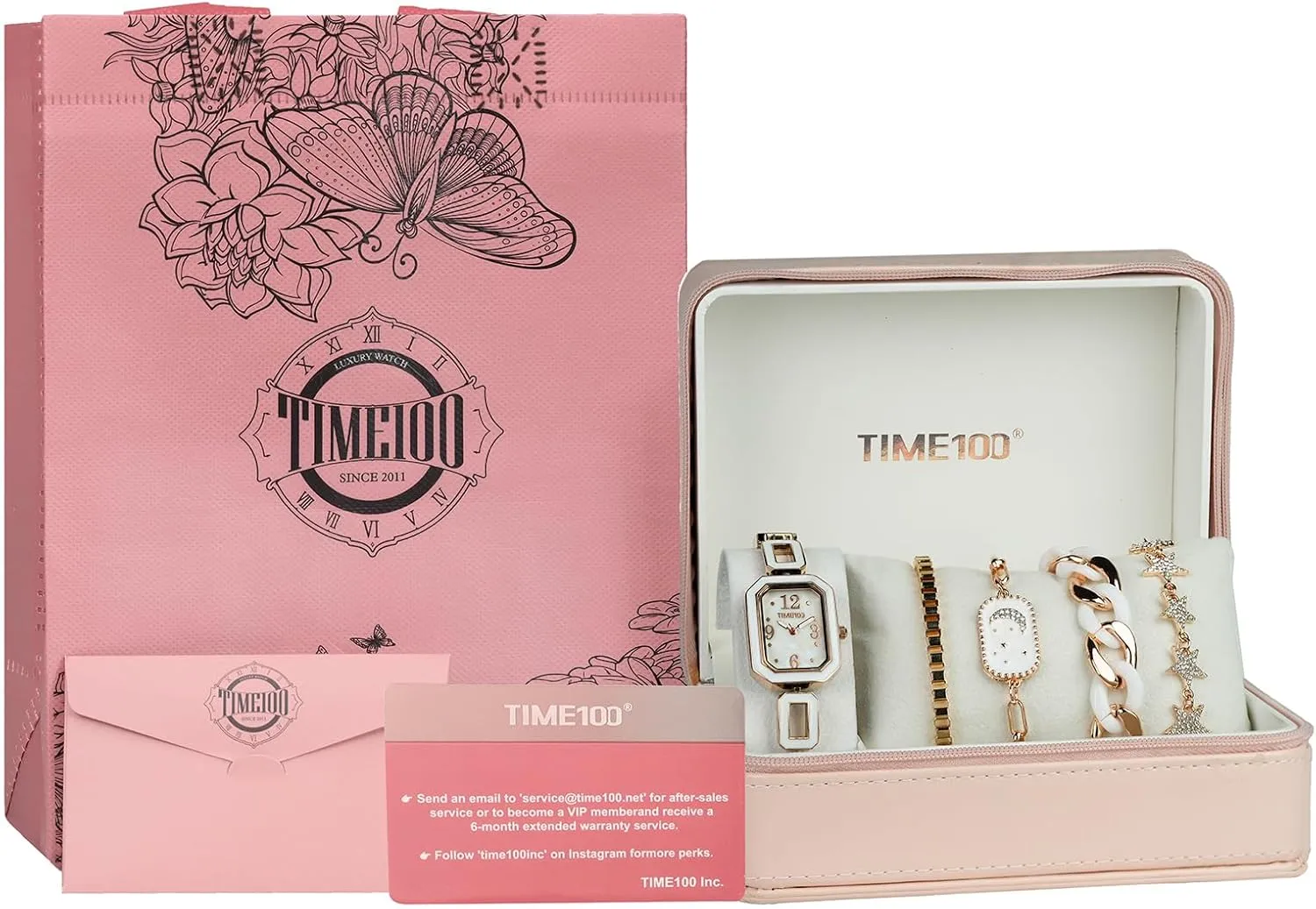 Women's Rectangle Watch and Bracelet Set, Women's Bracelet Watch Set，Gifts for Women