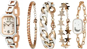 Women's Rectangle Watch and Bracelet Set, Women's Bracelet Watch Set，Gifts for Women