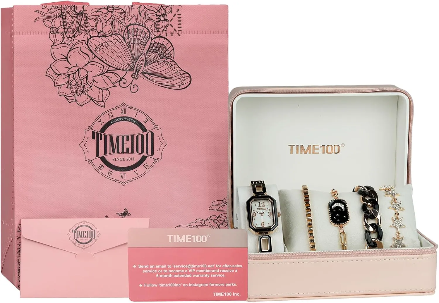 Women's Rectangle Watch and Bracelet Set, Women's Bracelet Watch Set，Gifts for Women