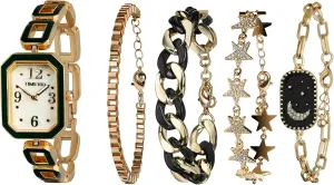 Women's Rectangle Watch and Bracelet Set, Women's Bracelet Watch Set，Gifts for Women