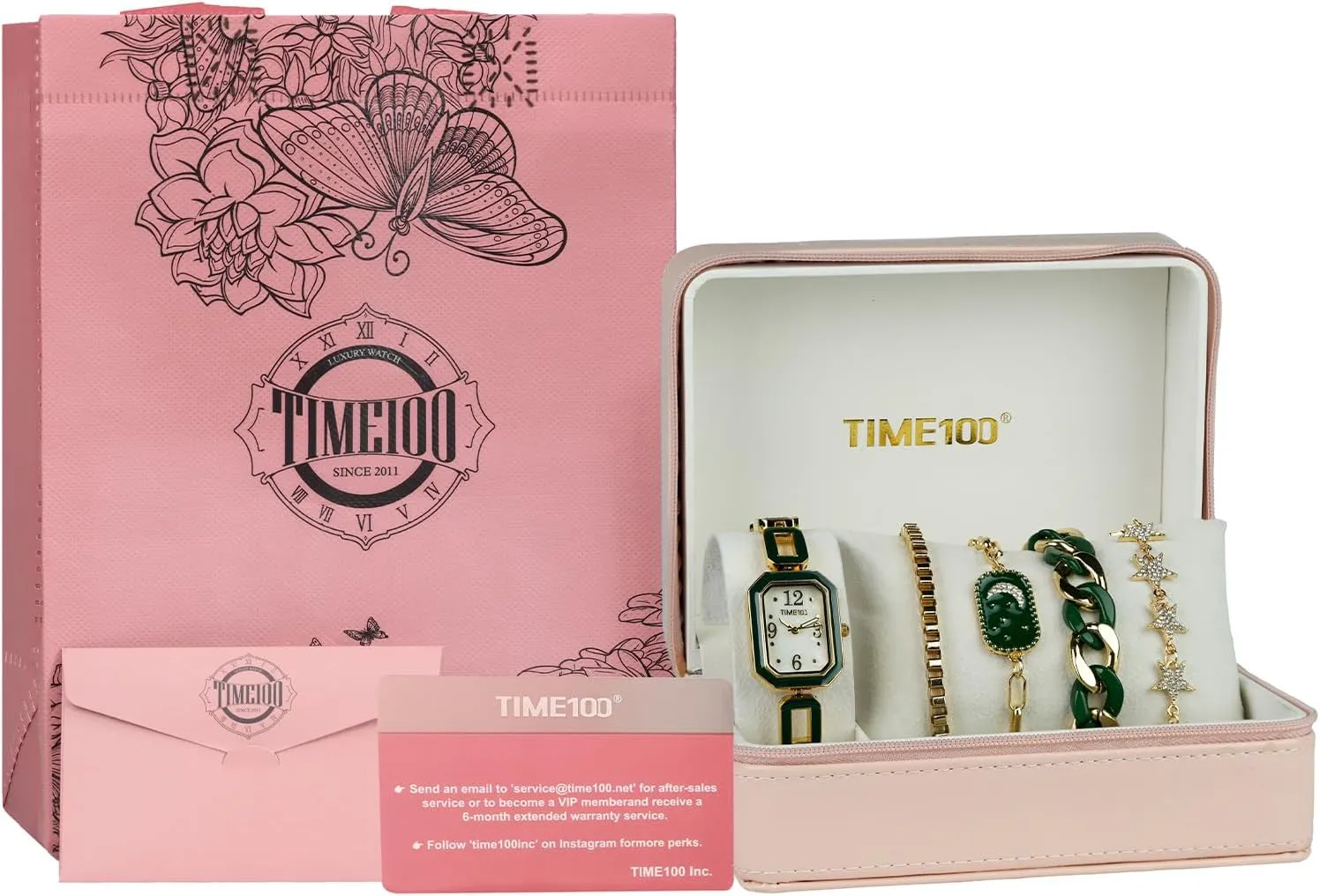 Women's Rectangle Watch and Bracelet Set, Women's Bracelet Watch Set，Gifts for Women