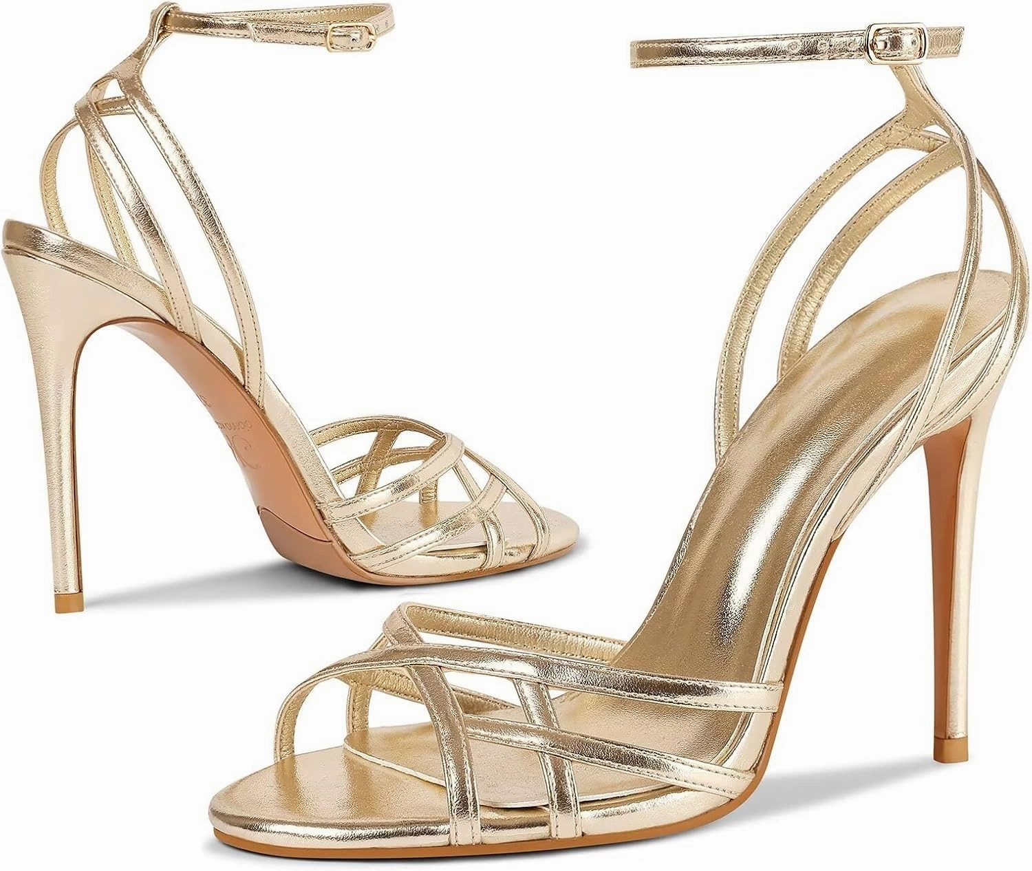 Womens Strappy Lace up Heels Sandals Sexy Stiletto High Heeled Open Square Toe Strap Summer Dress Shoes
