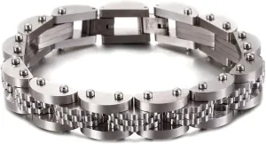 Wycian Best Friend Bracelets, Gold Mens Bracelet Partial Stainless Steel Watch Strap for Man Husbands Jewelry Gifts