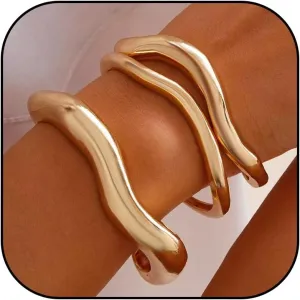 YANCHUN Gold Bangles for Women Bangle Bracelets Chunky Bangles Bracelets Non Tarnish Gold/Silver Bracelet for Women Trendy Jewelry Gift