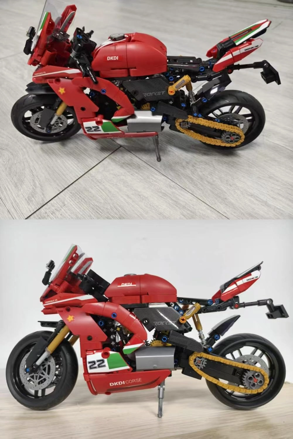 Yunigzmy Motorcycle Toy Building Kits for DKDI-V2, 626 PCS Motorbike Building Set, Adult Superbike Model Building Blocks, Collectible Building Toy for Adults Kids