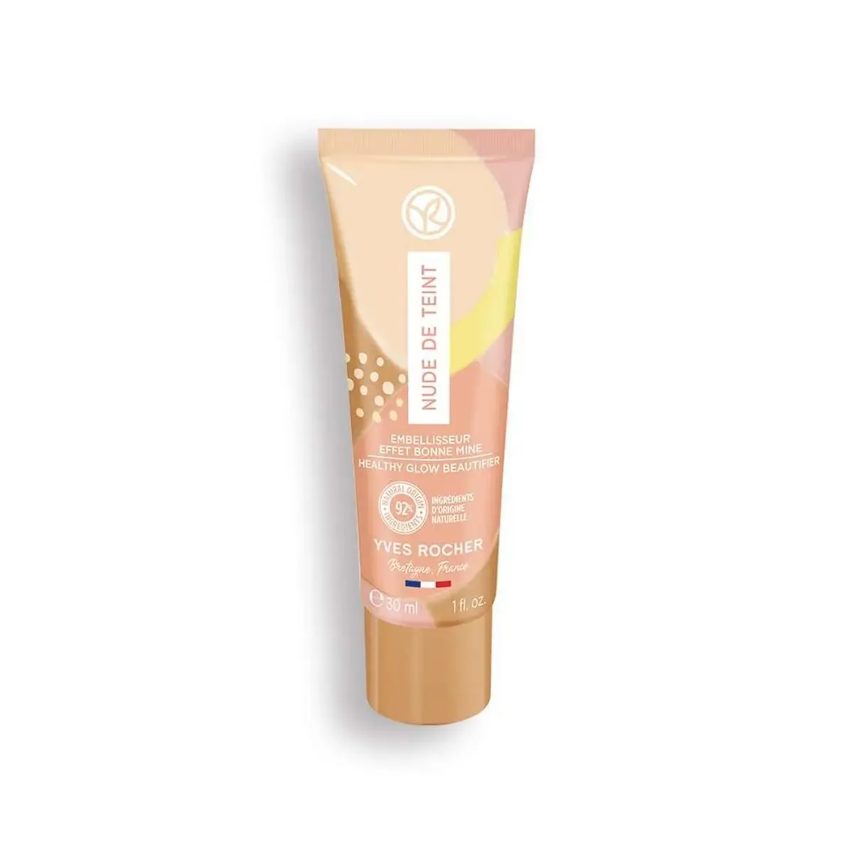 Yves Rocher Lightweight Foundation Fluid Natural Radiance Enhancing Makeup for a Flawless Glow Light Beige - 30ml / 1flOz