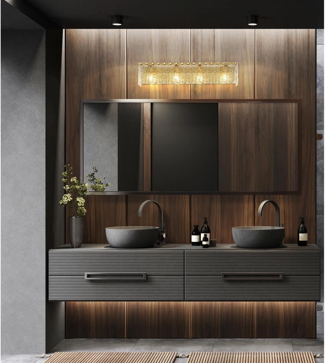 Z-Lite 1943-4V-MGLD Glacier - 4 Light Bath Vanity-7 Inch Tall and 31.25 Inch Wide, Finish Color: Modern Gold