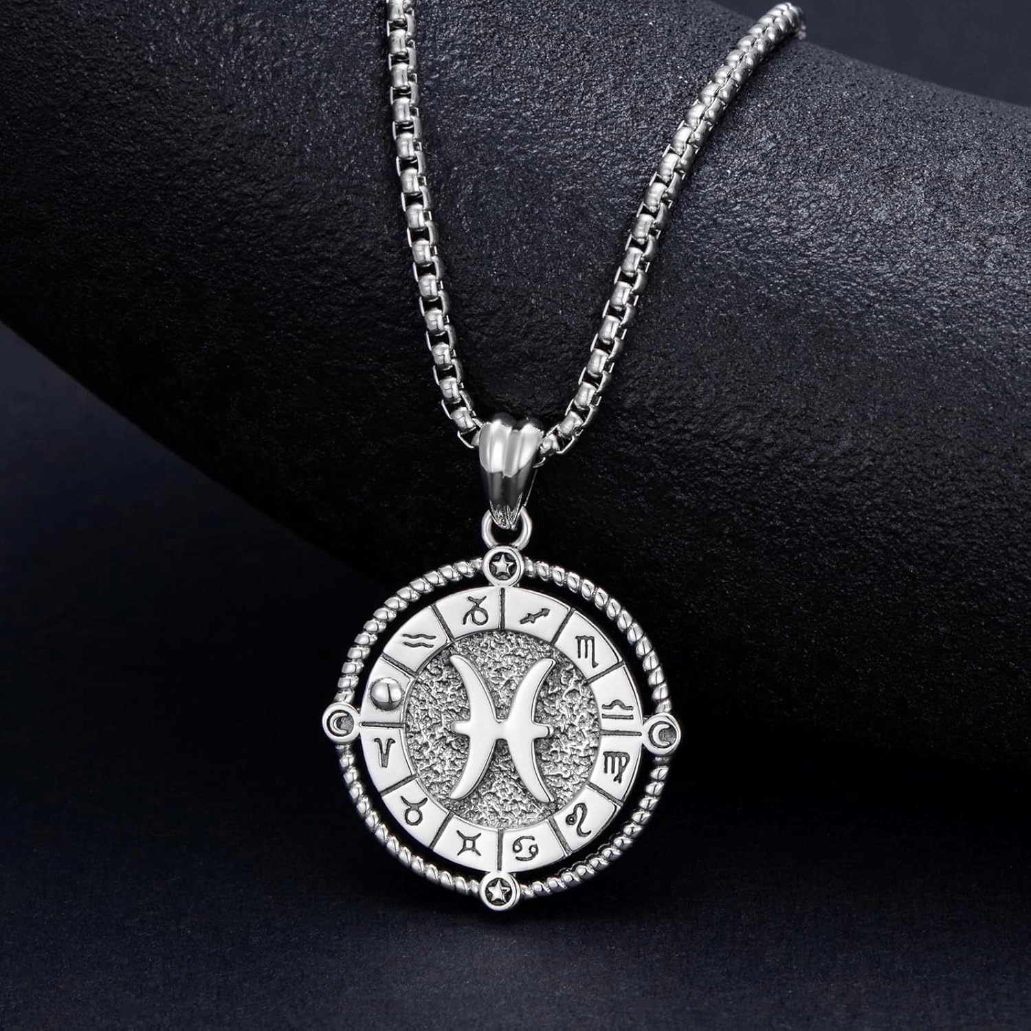 Zodiac Necklace 12 Constellation Horoscope Astrology Pendant Necklace 925 Sterling Silver Zodiac Sign Jewelry Gifts for Men Women