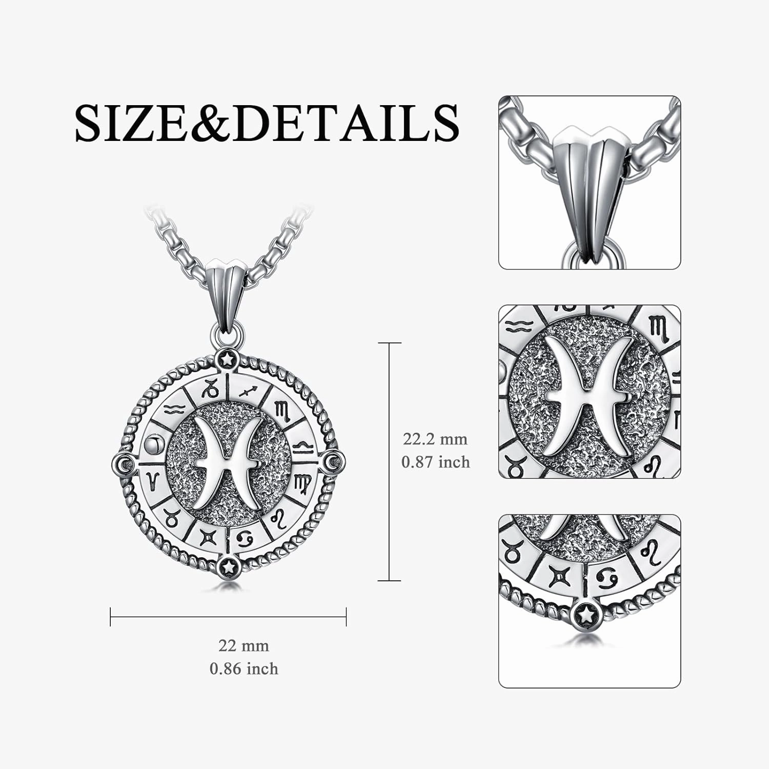 Zodiac Necklace 12 Constellation Horoscope Astrology Pendant Necklace 925 Sterling Silver Zodiac Sign Jewelry Gifts for Men Women